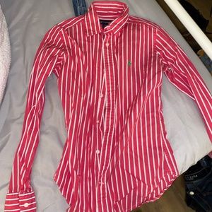 Pink and White Stripes Ralph Lauren Button Down